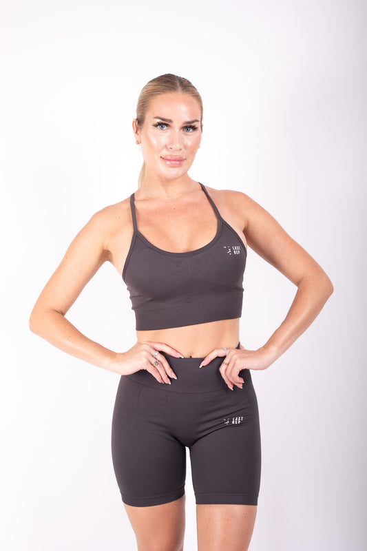 Agile Cross Sports Bra & Short Set Midnight Gray