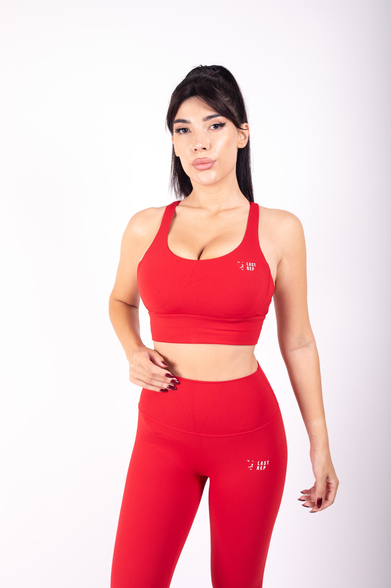 Vibe Cross back Yoga Set Red