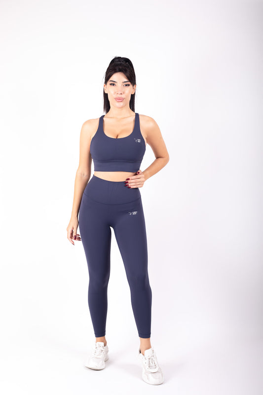 Vibe Cross back Yoga Set Berry Blue