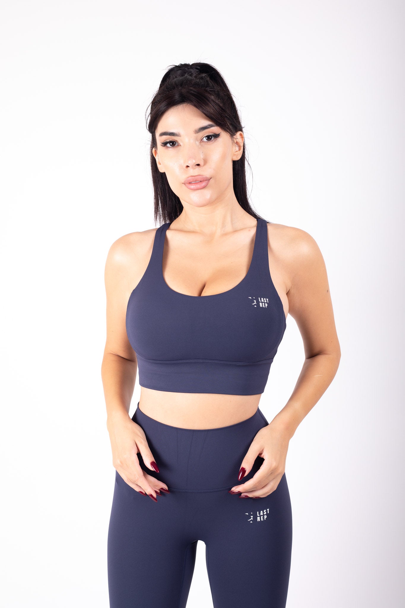 Vibe Cross back Yoga Set Berry Blue