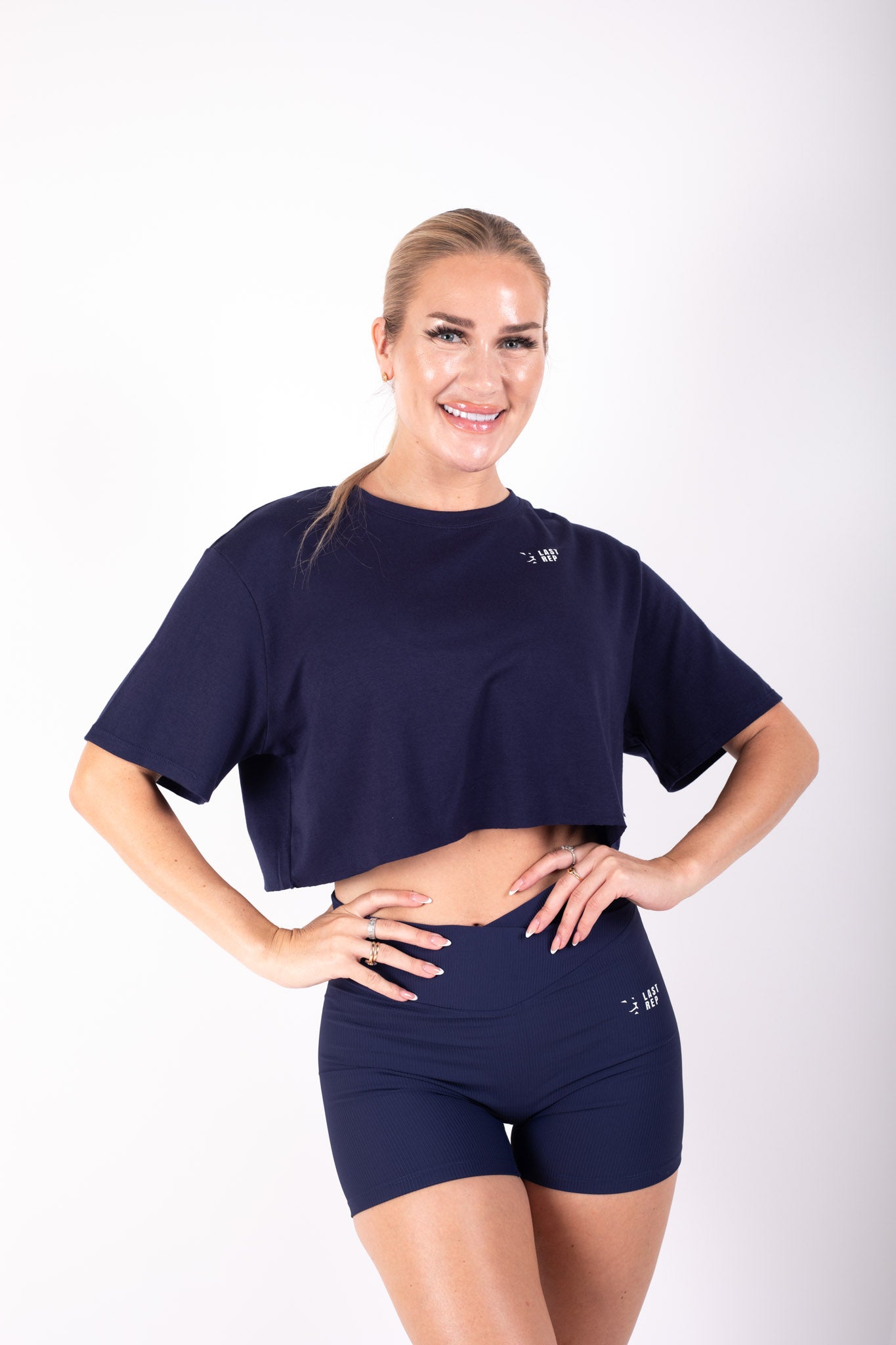 Crop Top Short Set Indigo Blue