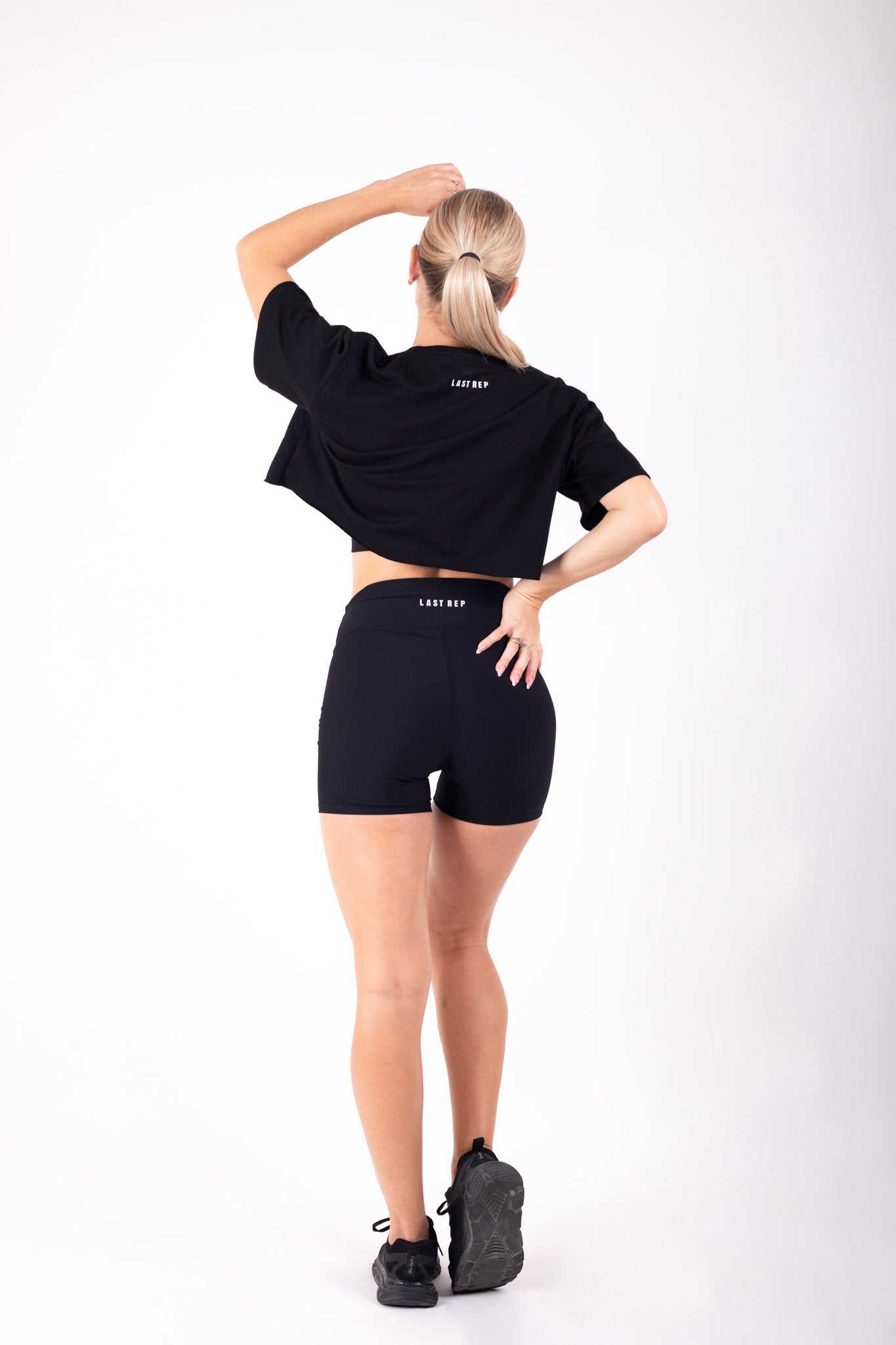 Crop Top Short Set Black