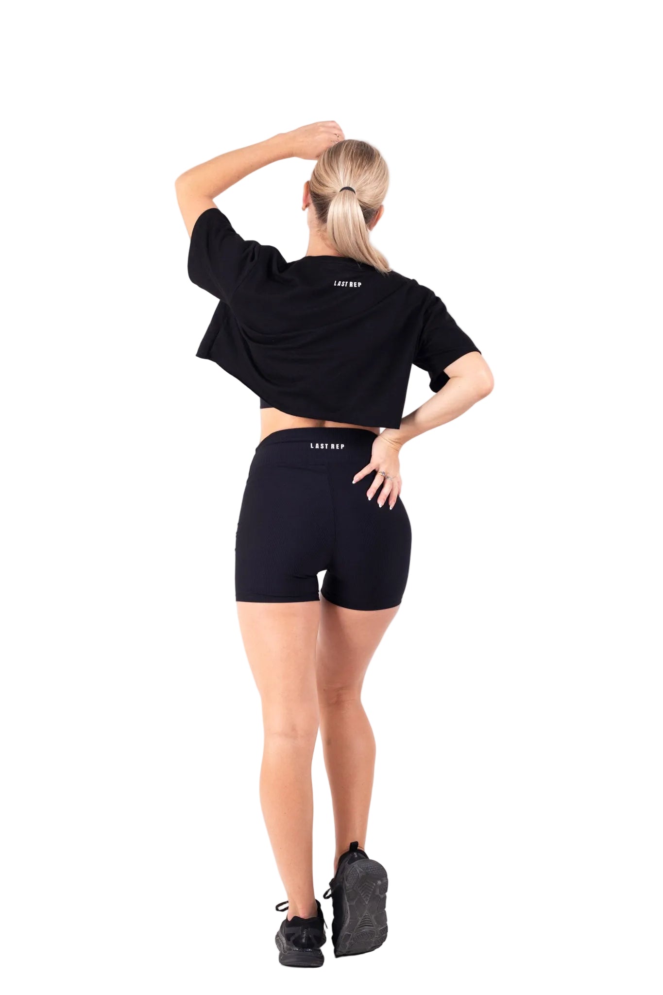 Crop Top Short Set Black