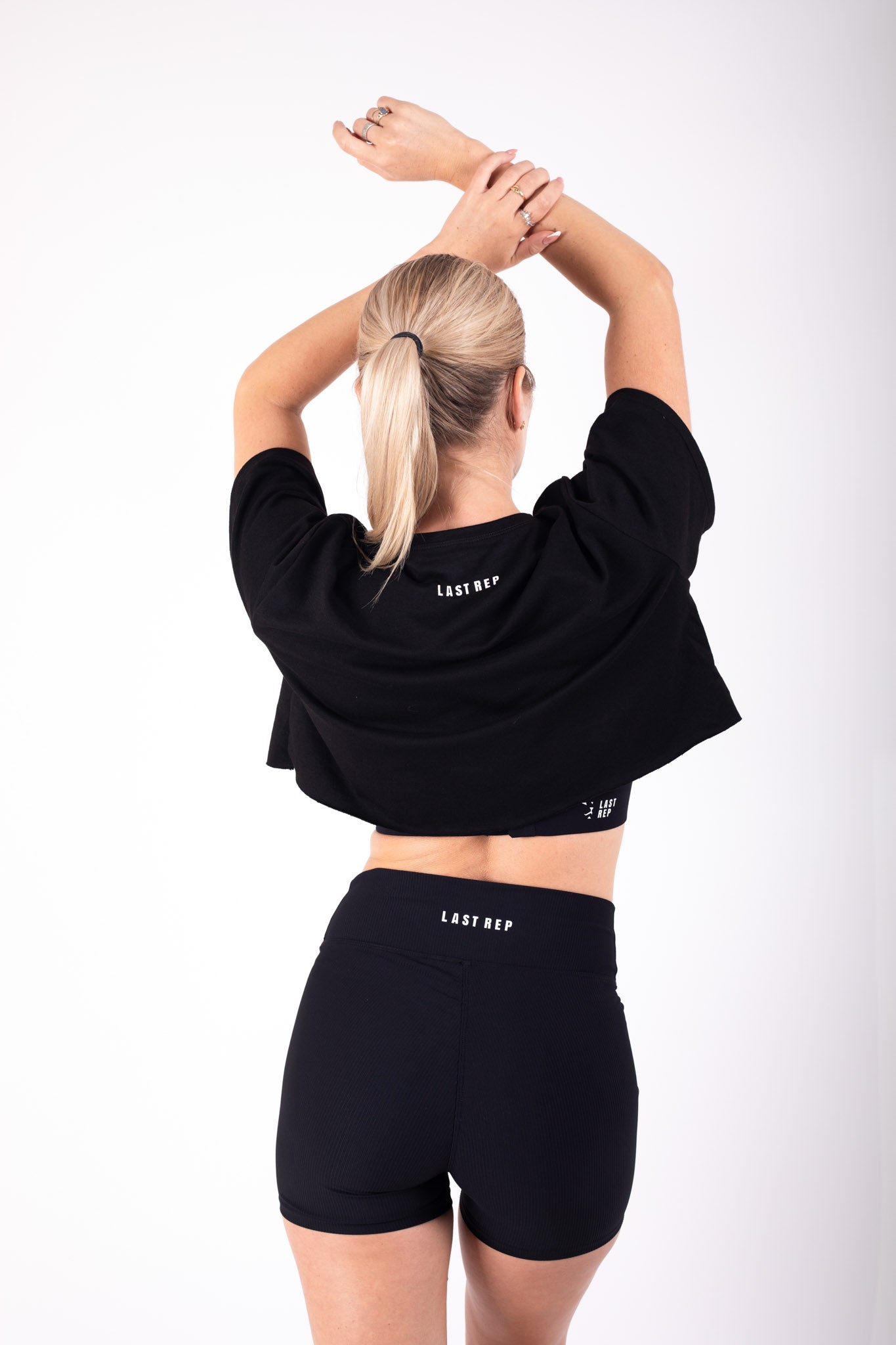Crop Top Short Set Black