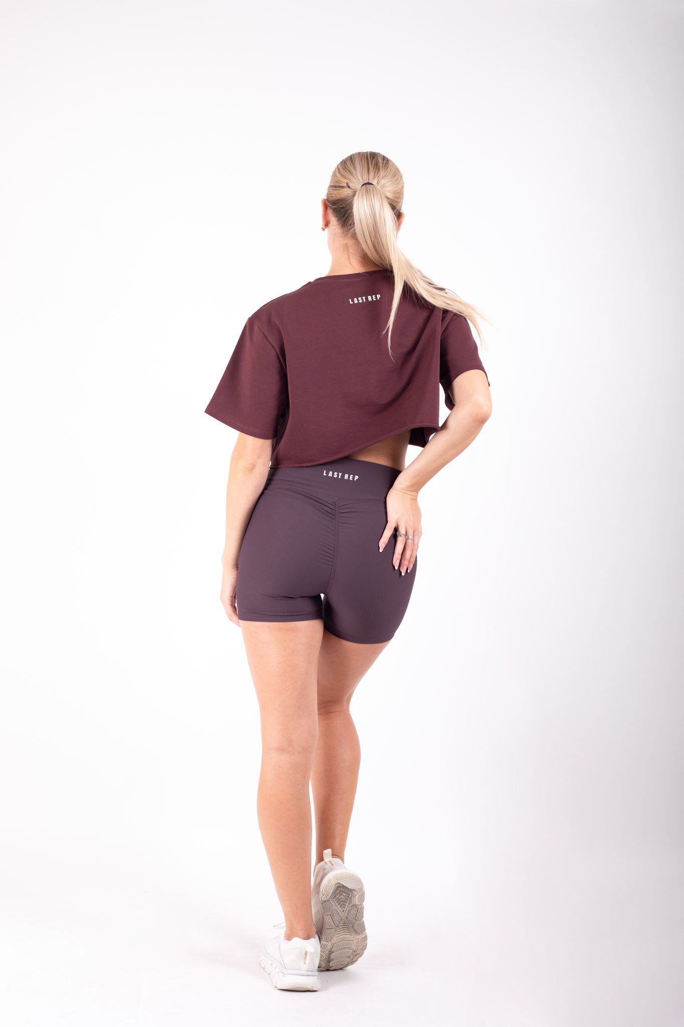 Crop Top Short Set Coffee Brown