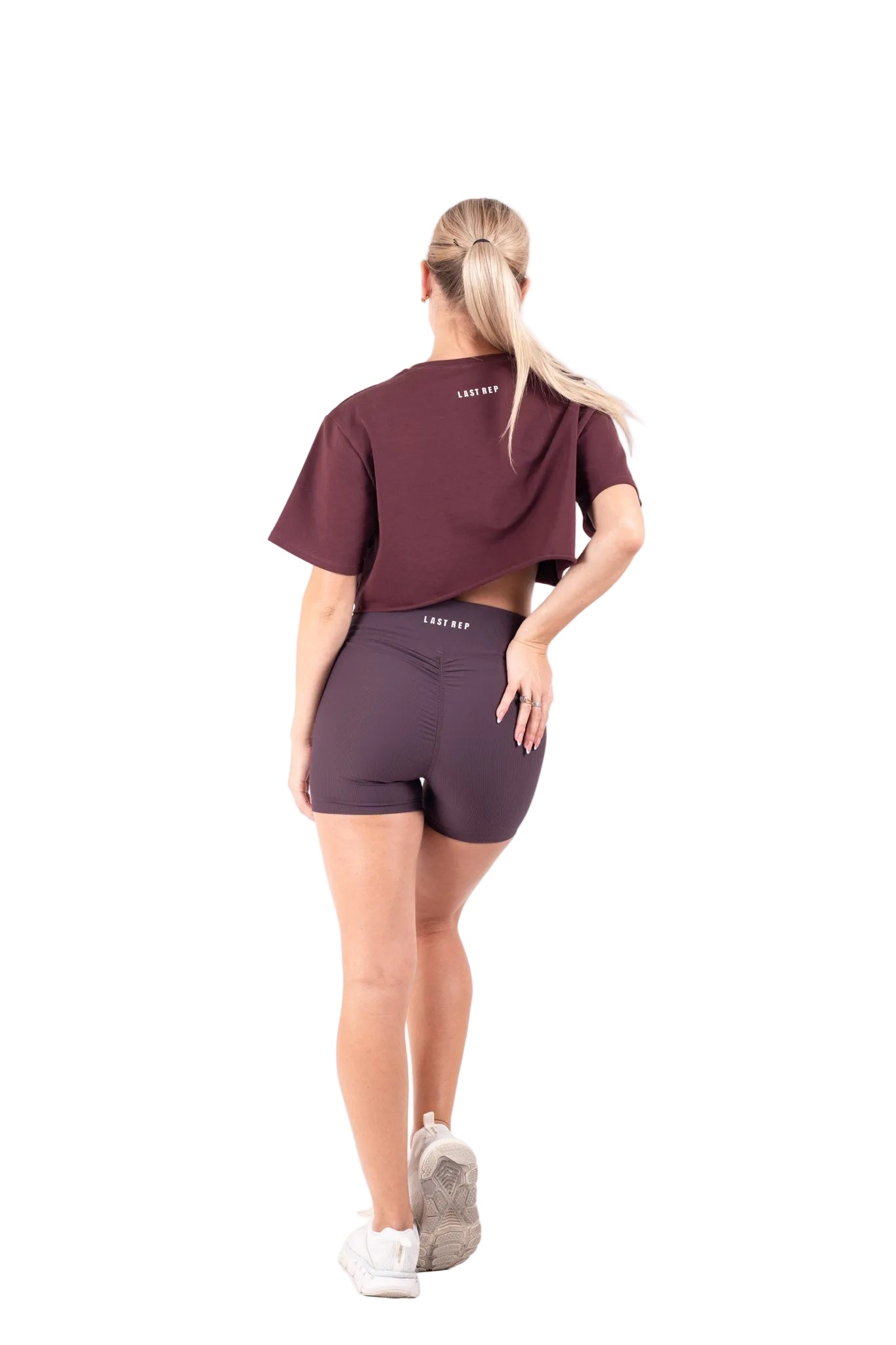 Crop Top Short Set Coffee Brown