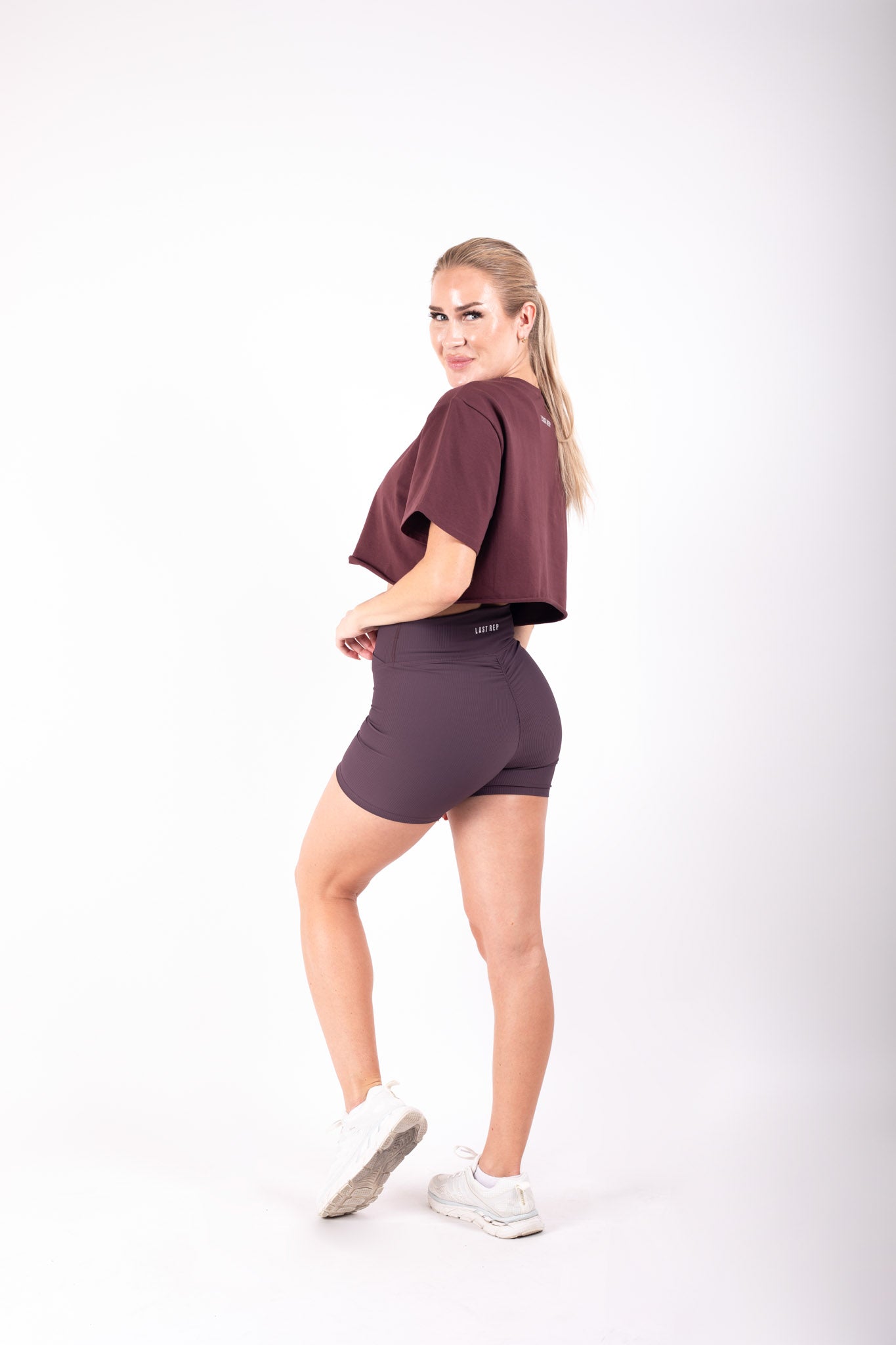 Crop Top Short Set Coffee Brown