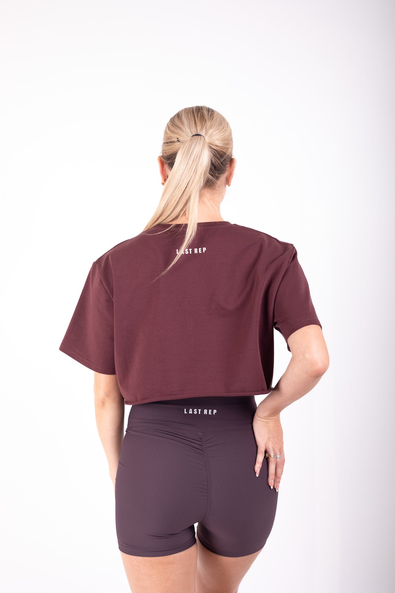 Crop Top Short Set Coffee Brown