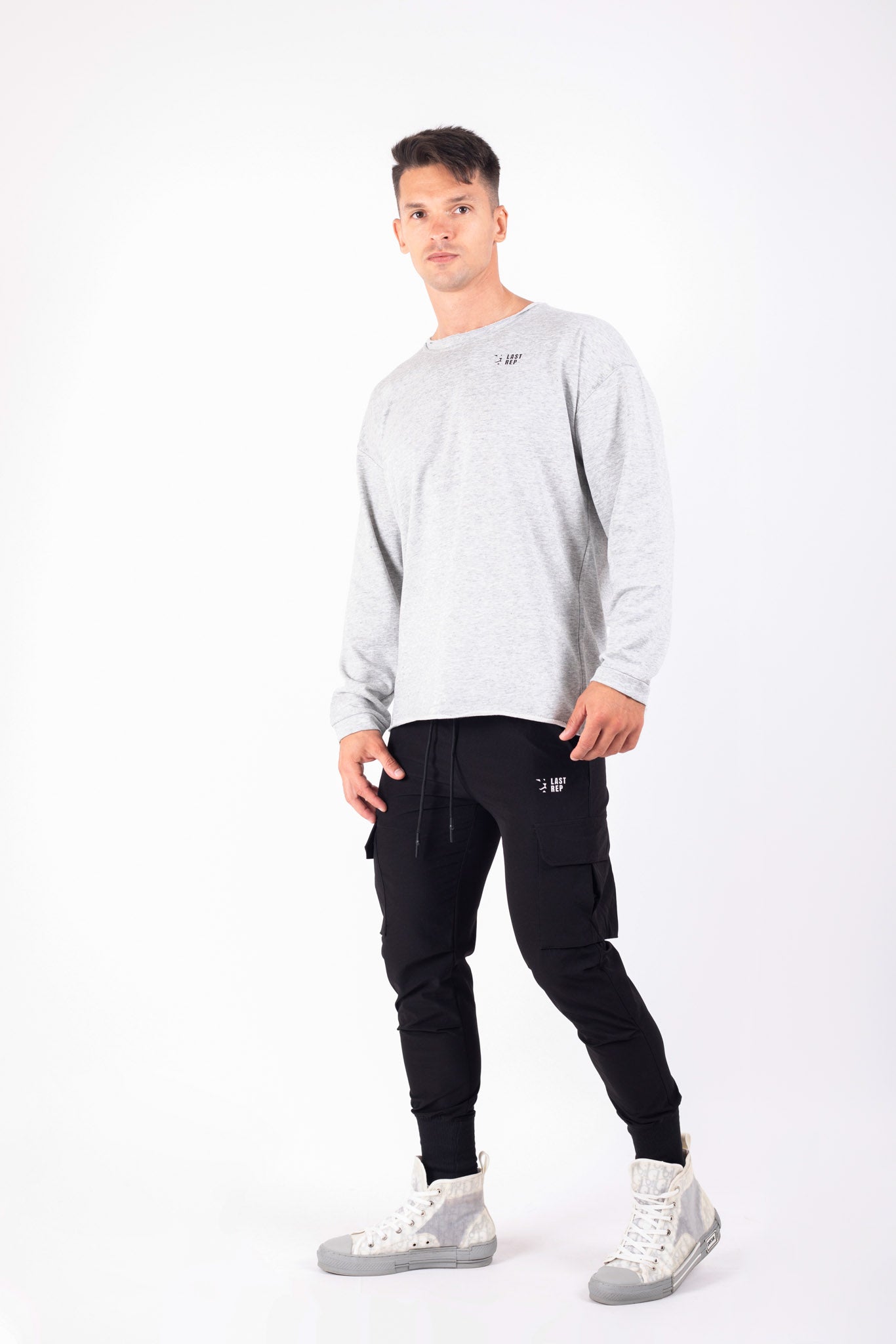 Long Sleeve Gym T Shirt Ash Grey