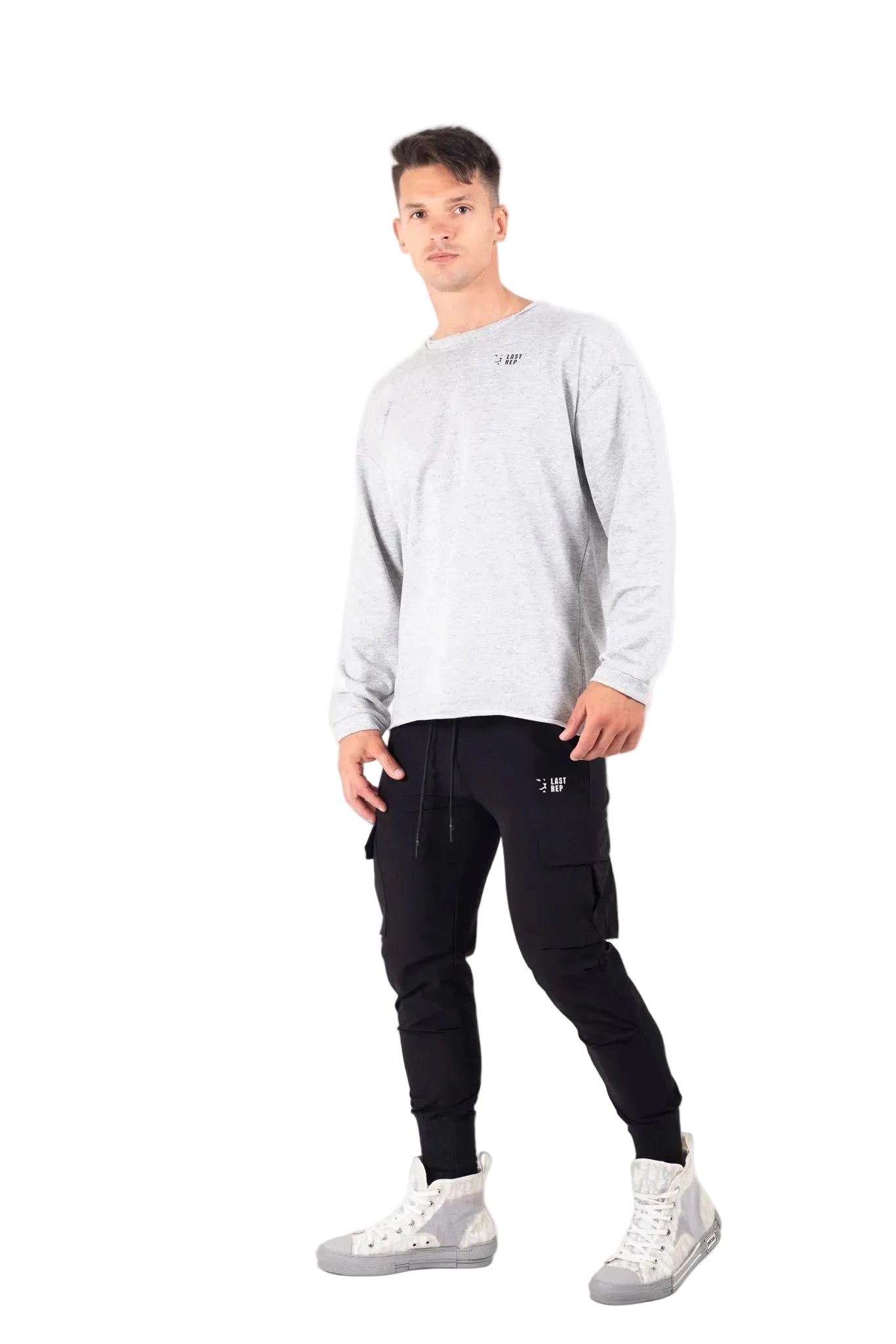 Long Sleeve Gym T Shirt Ash Grey