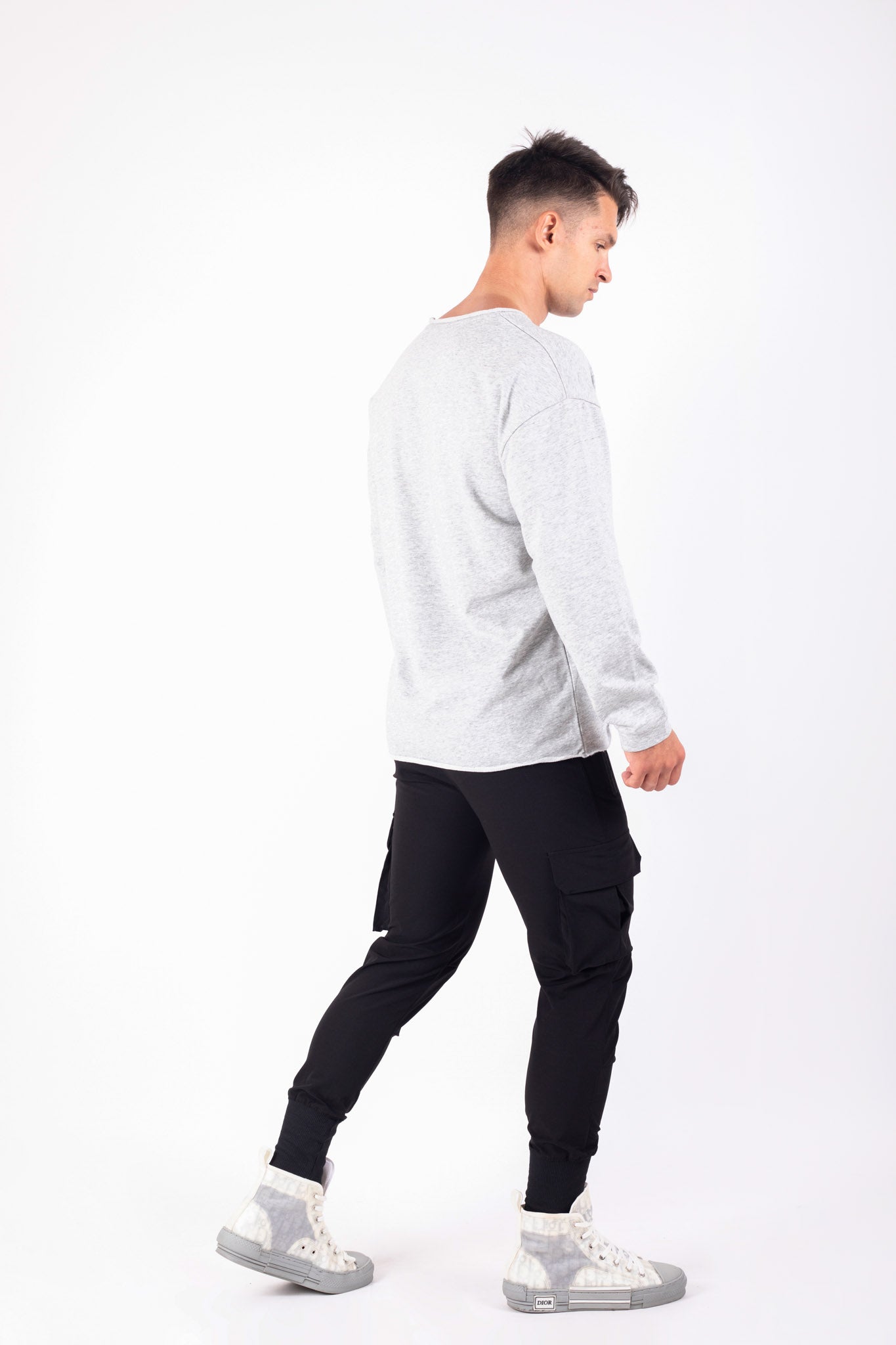 Long Sleeve Gym T Shirt Ash Grey