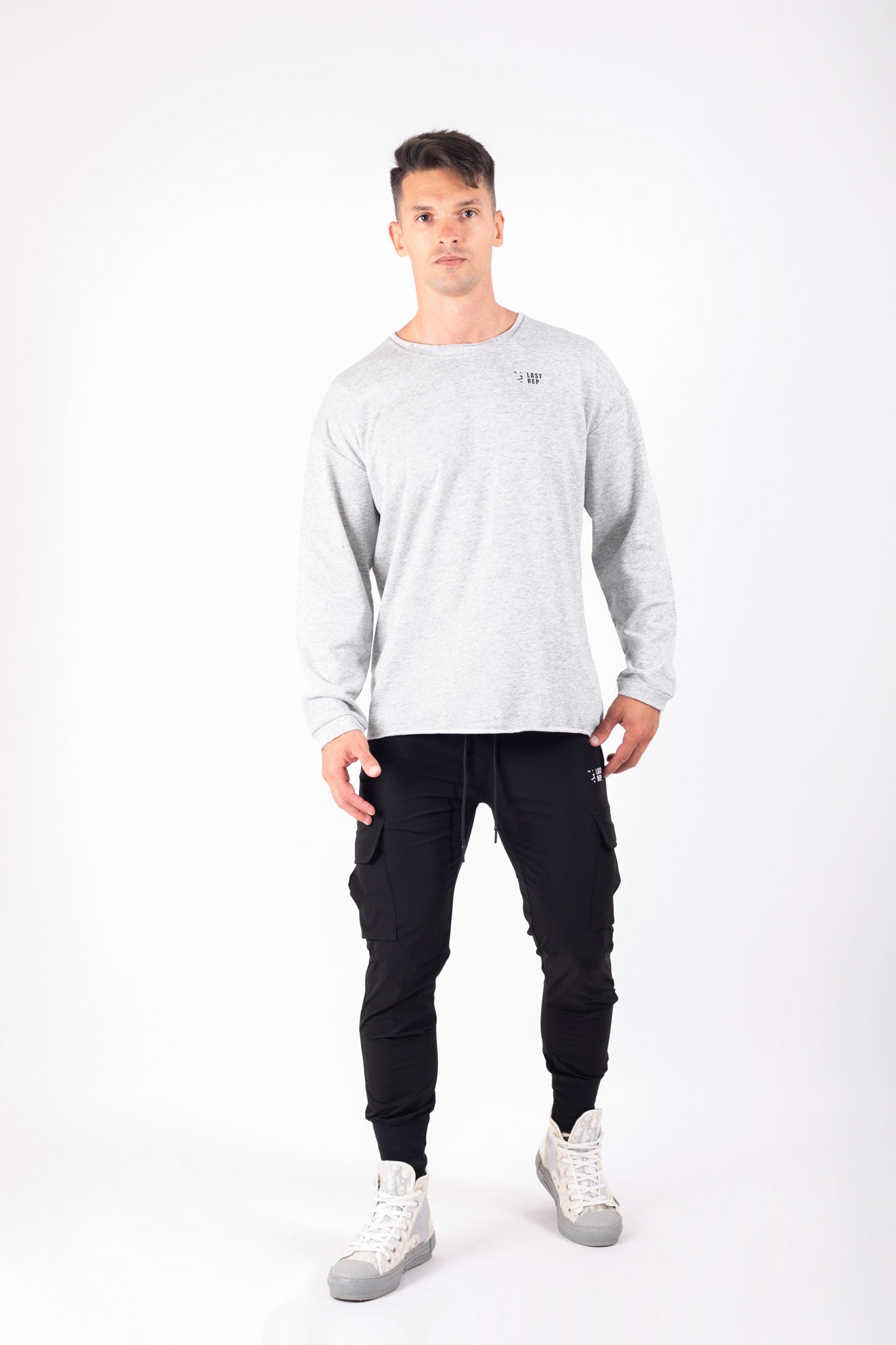 Long Sleeve Gym T Shirt Ash Grey