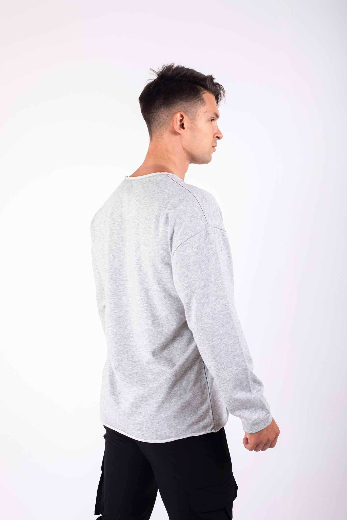 Long Sleeve Gym T Shirt Ash Grey
