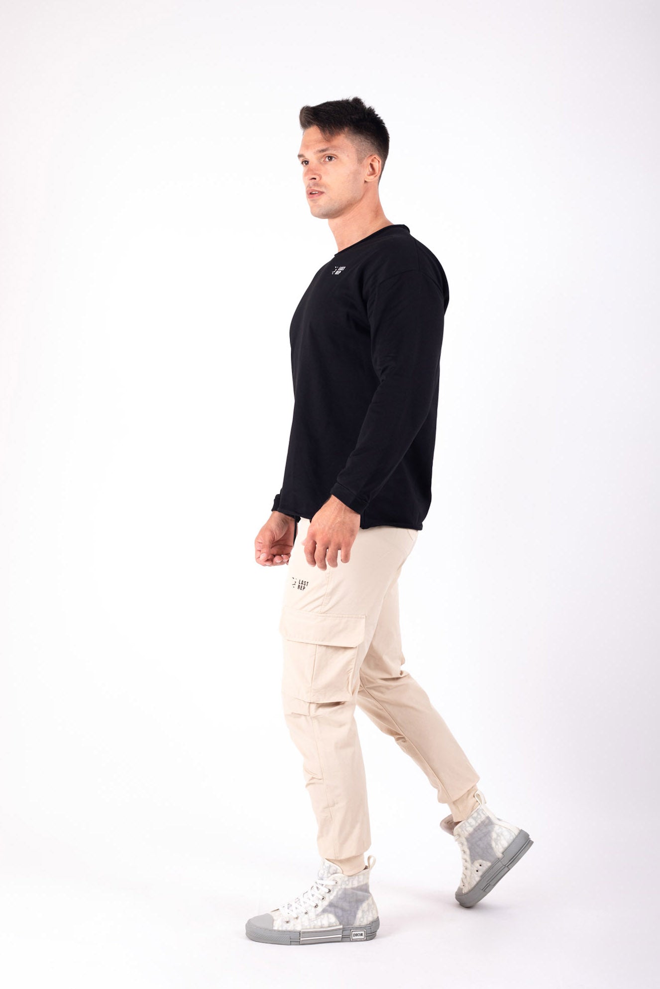 Long Sleeve Gym T Shirt Black