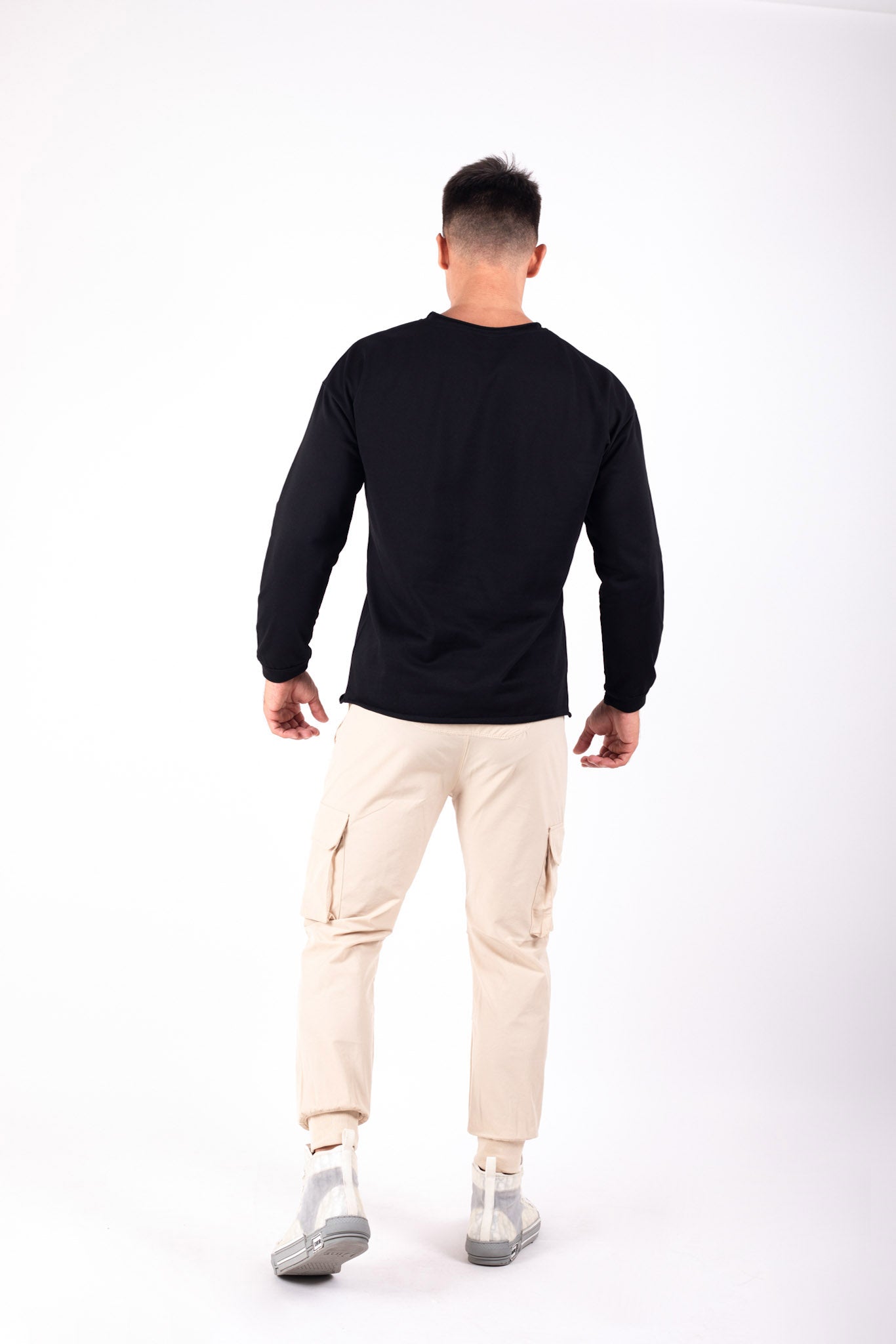 Long Sleeve Gym T Shirt Black