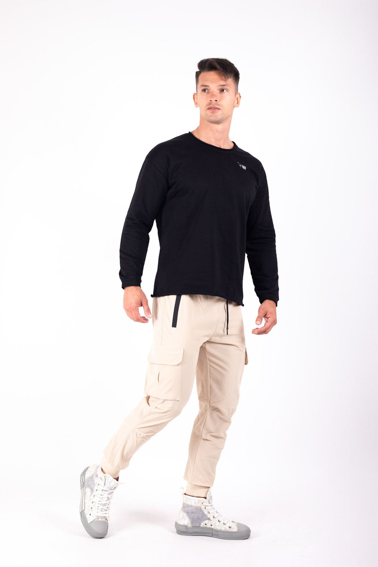 Long Sleeve Gym T Shirt Black
