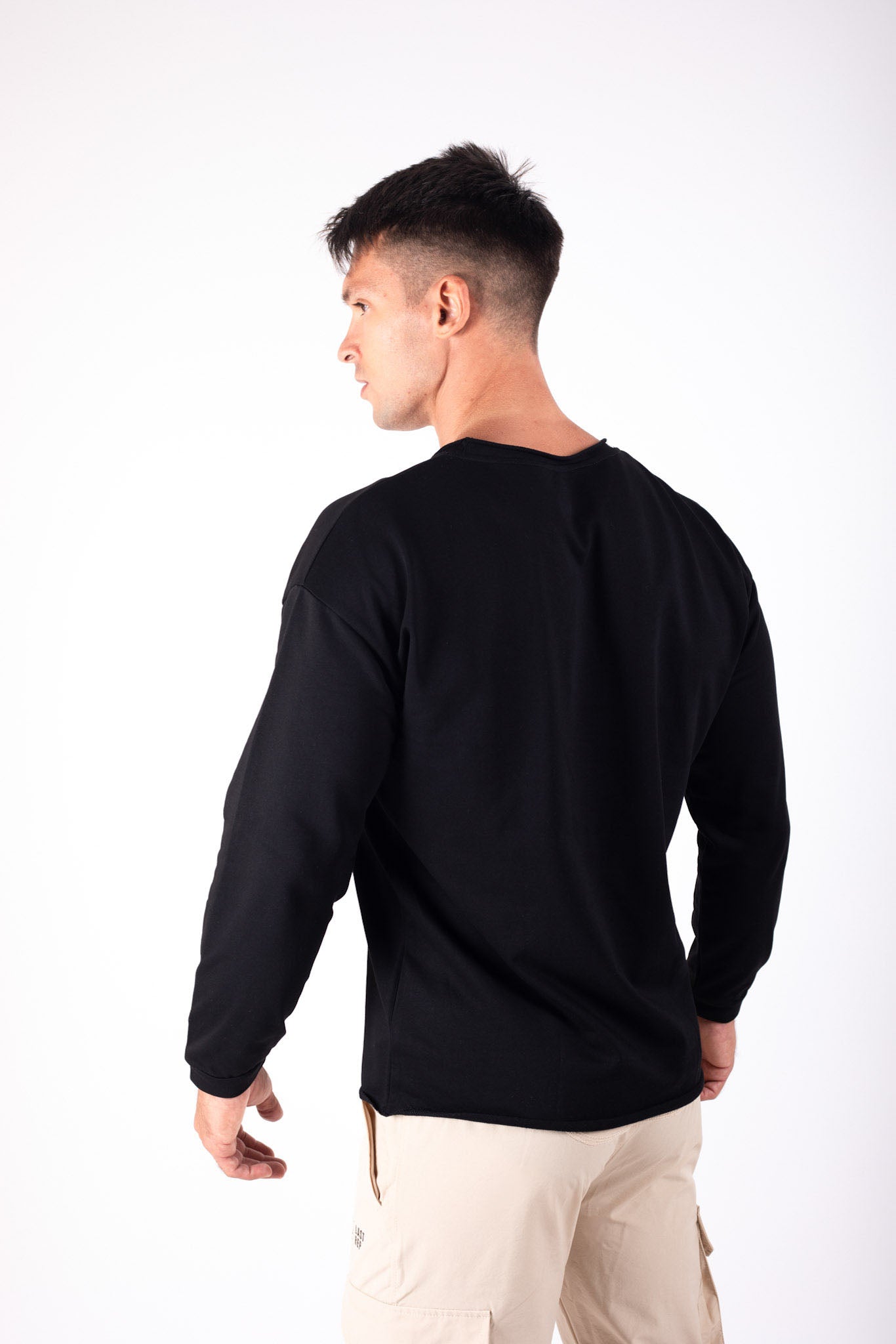 Long Sleeve Gym T Shirt Black