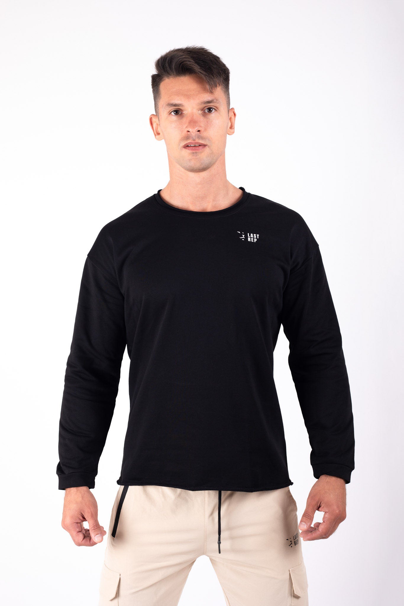 Long Sleeve Gym T Shirt Black