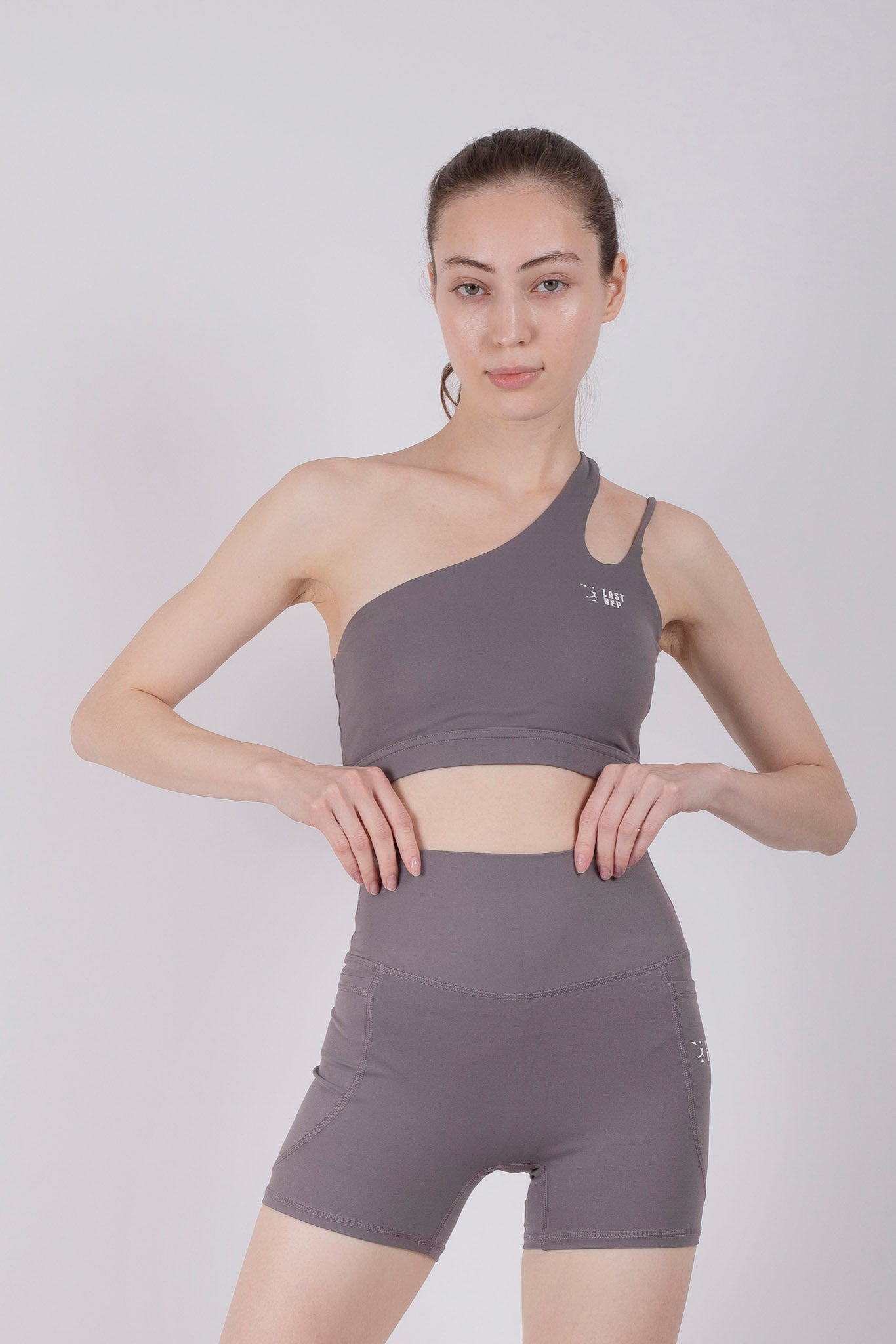 Sassy Sports Bra Short Set Grey