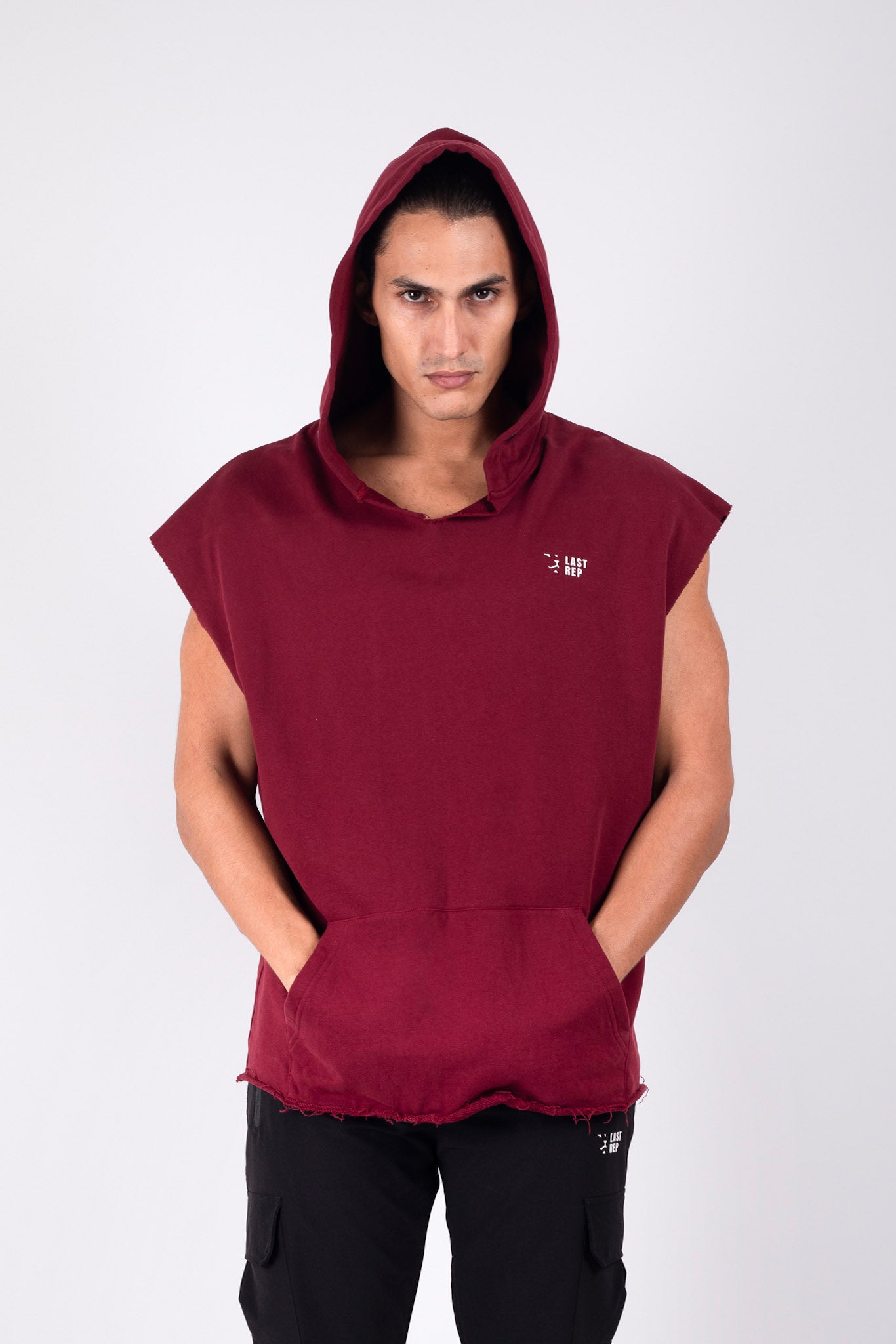 Raw Cut Hoodie Maroon