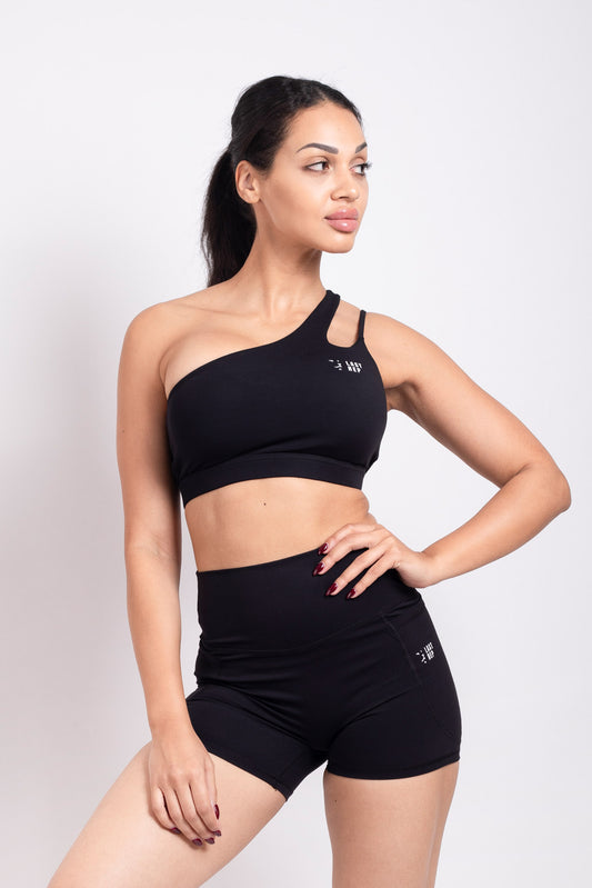 Sassy Sports Bra Short Set Black