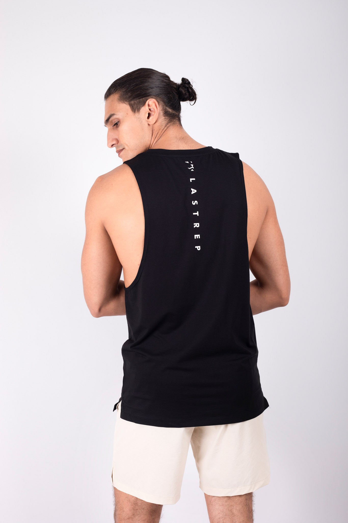 Men’s Solid Stringer Top Black