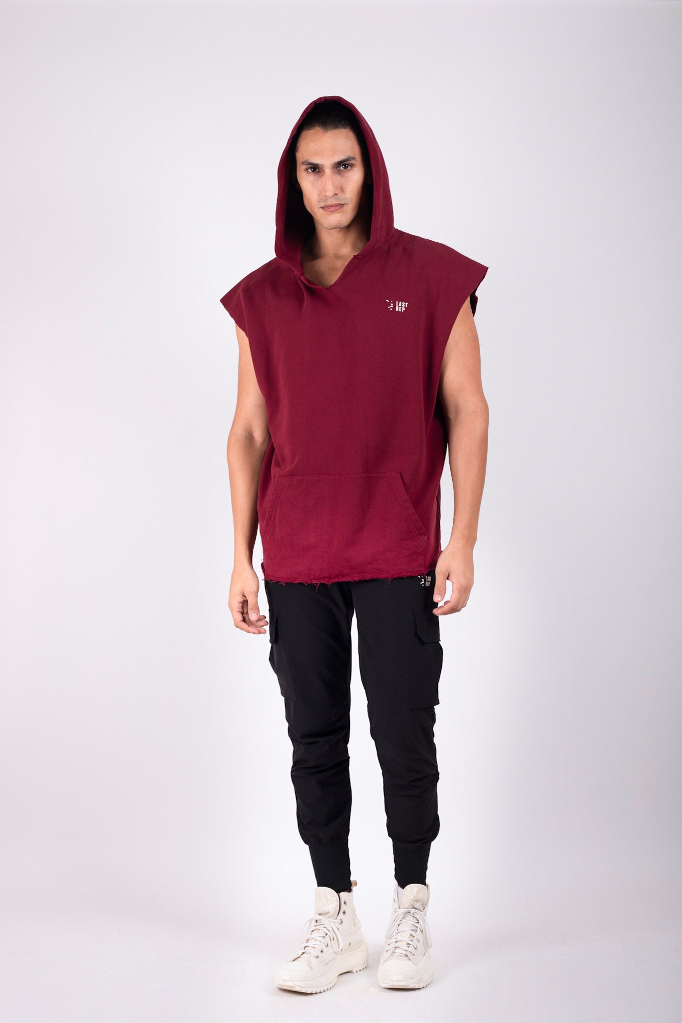 Raw Cut Hoodie Maroon