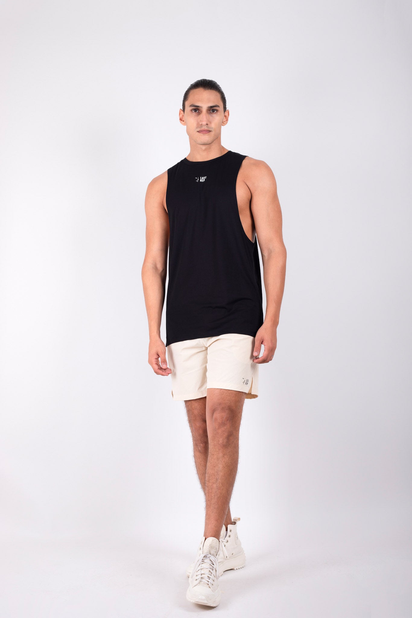Men’s Solid Stringer Top Black