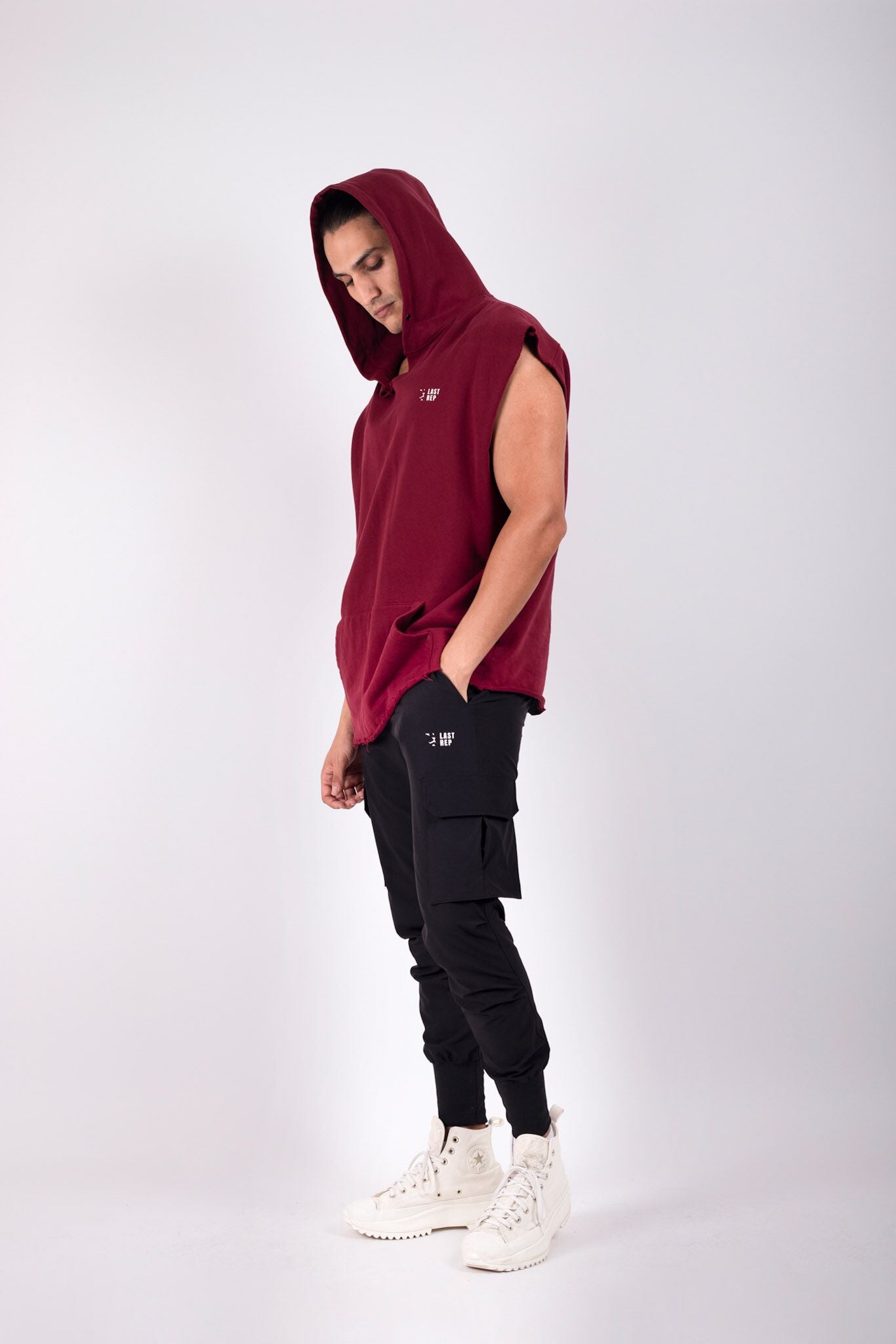 Raw Cut Hoodie Maroon