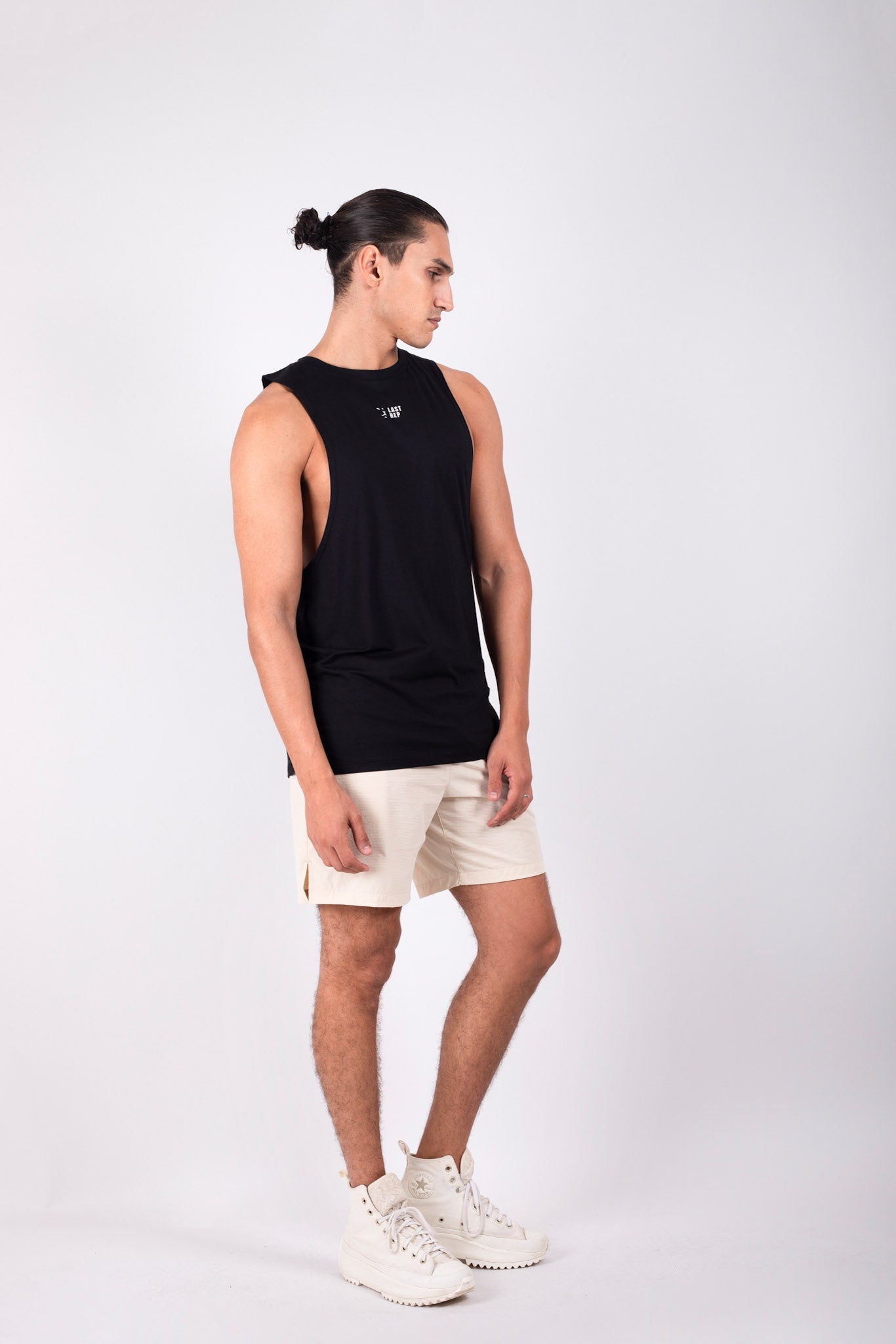 Men’s Solid Stringer Top Black