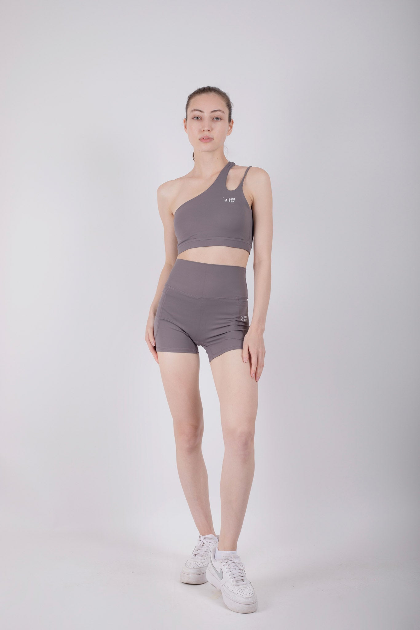 Sassy Sports Bra Short Set Grey