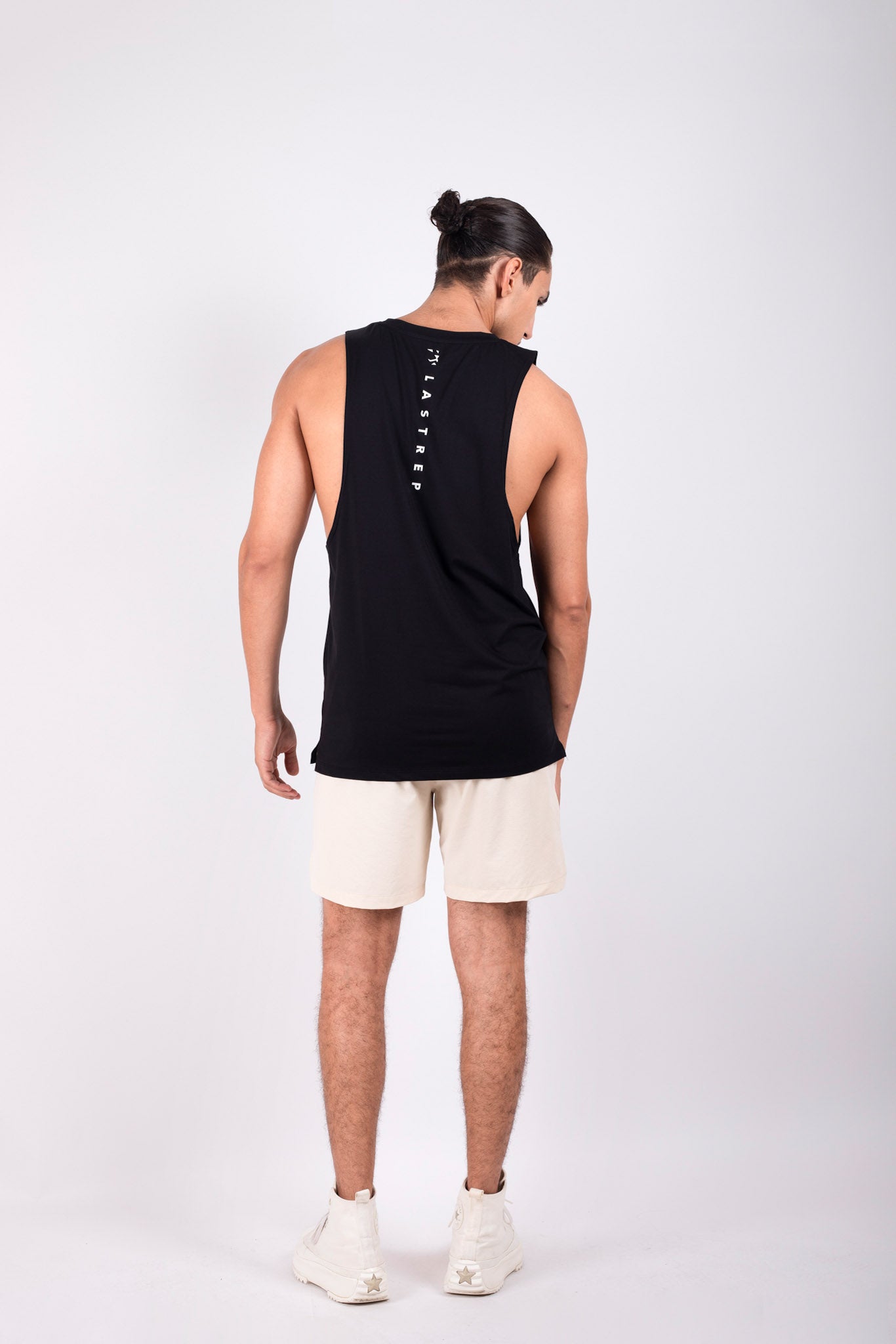 Men’s Solid Stringer Top Black