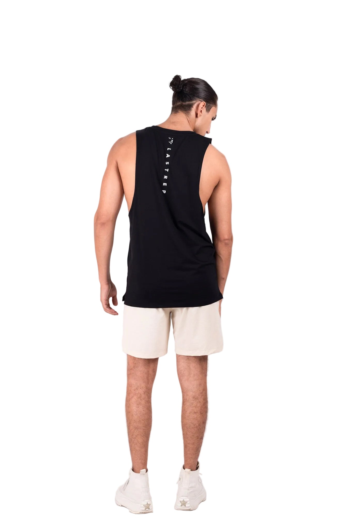 Men’s Solid Stringer Top Black