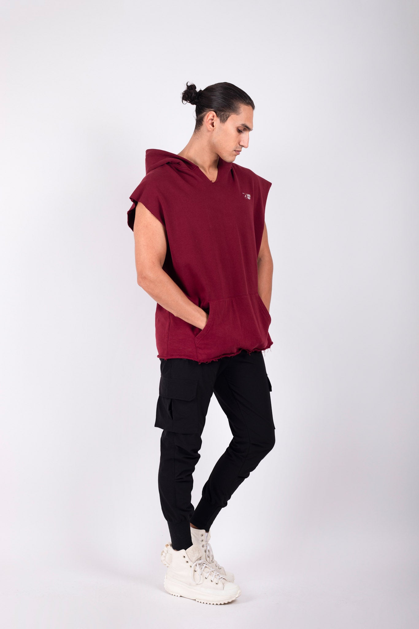 Raw Cut Hoodie Maroon