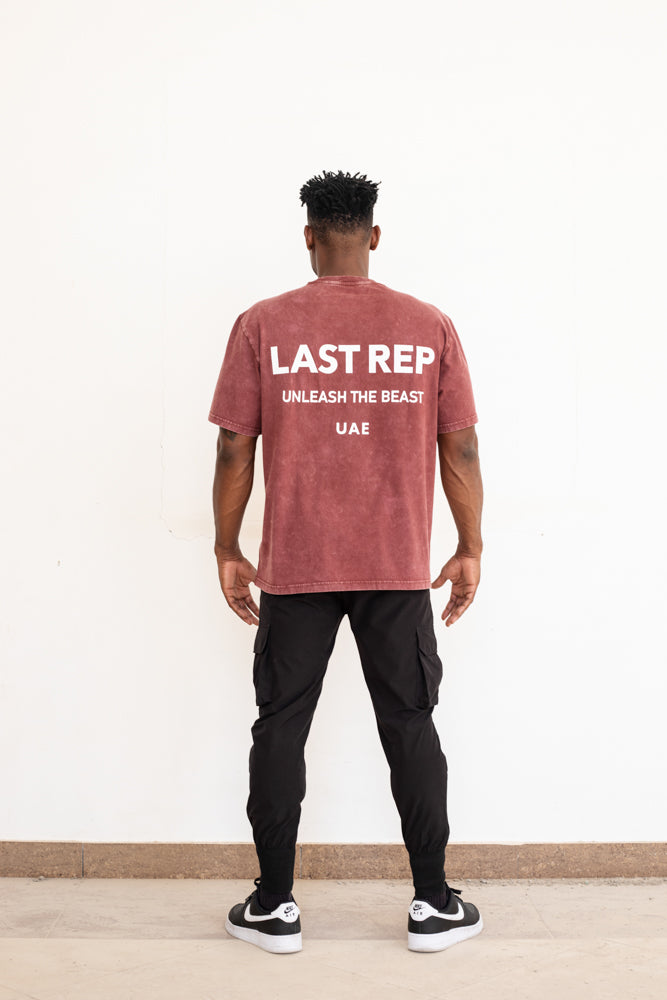 UAE Mark Oversized Men T-Shirt ACID BURGANDY