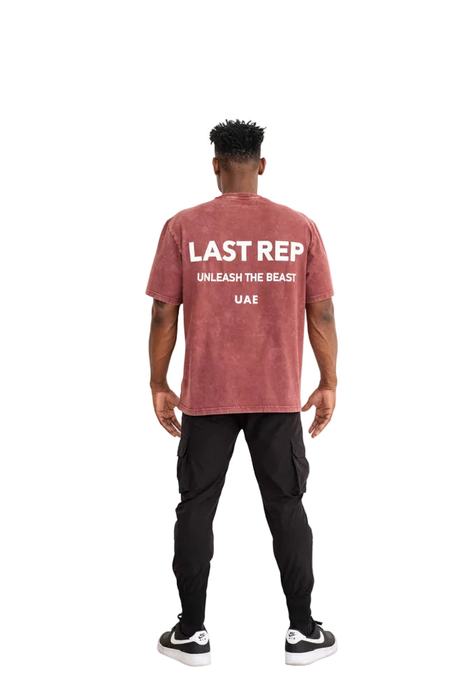 UAE Mark Oversized Men T-Shirt ACID BURGANDY