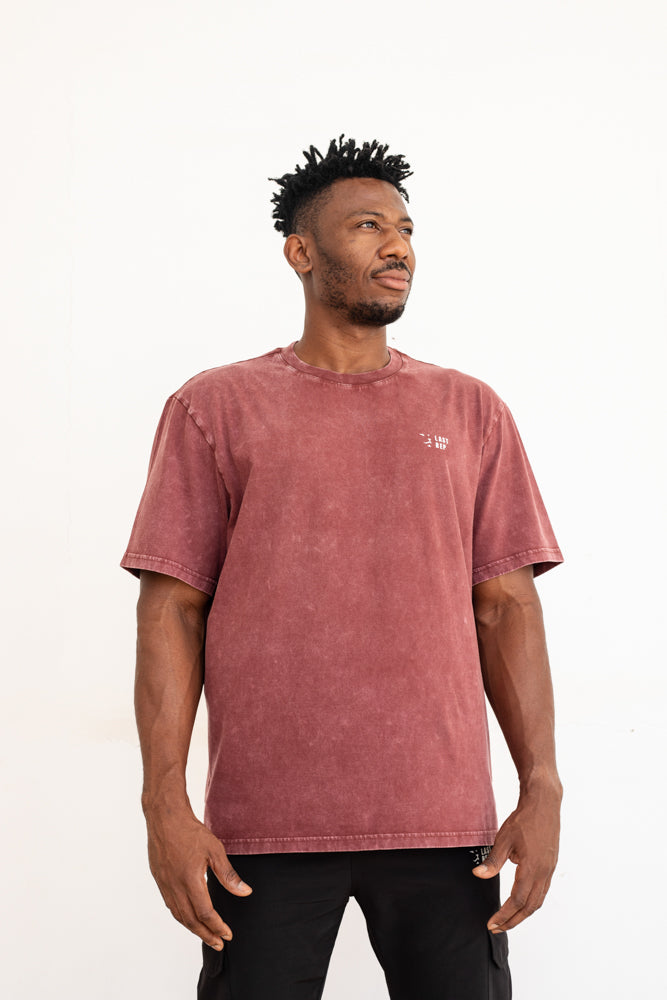 UAE Mark Oversized Men T-Shirt ACID BURGANDY