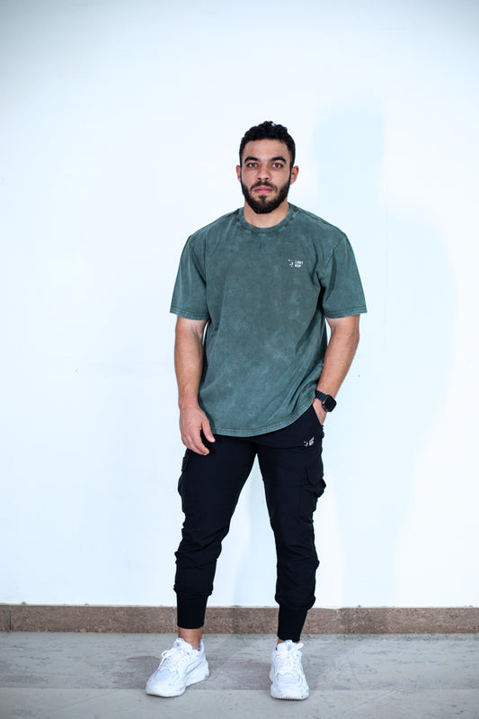 UAE Mark Oversized Men T-Shirt Acid Olive