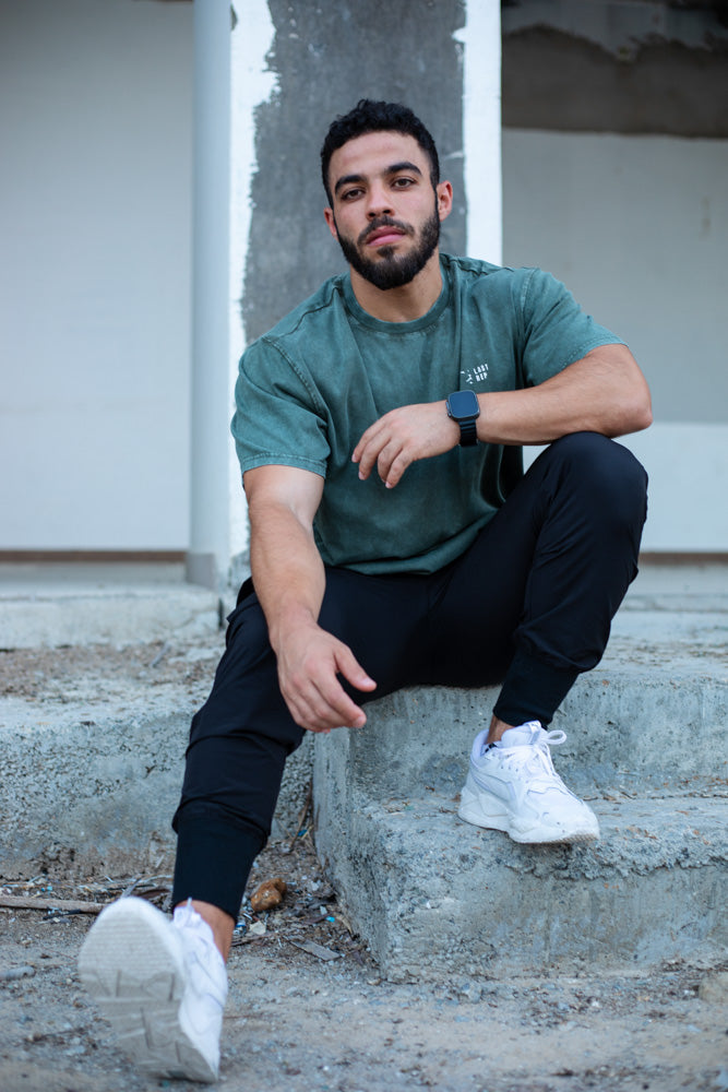 UAE Mark Oversized Men T-Shirt Acid Olive