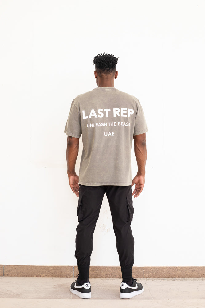 UAE Mark Oversized Men T-Shirt ACID TAUPE