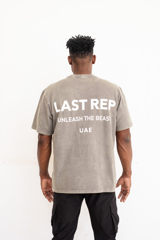 UAE Mark Oversized Men T-Shirt ACID TAUPE