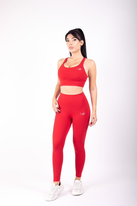 Vibe Cross back Yoga Set Red