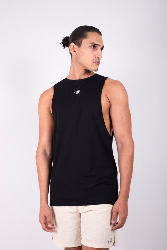 Men’s Solid Stringer Top Black
