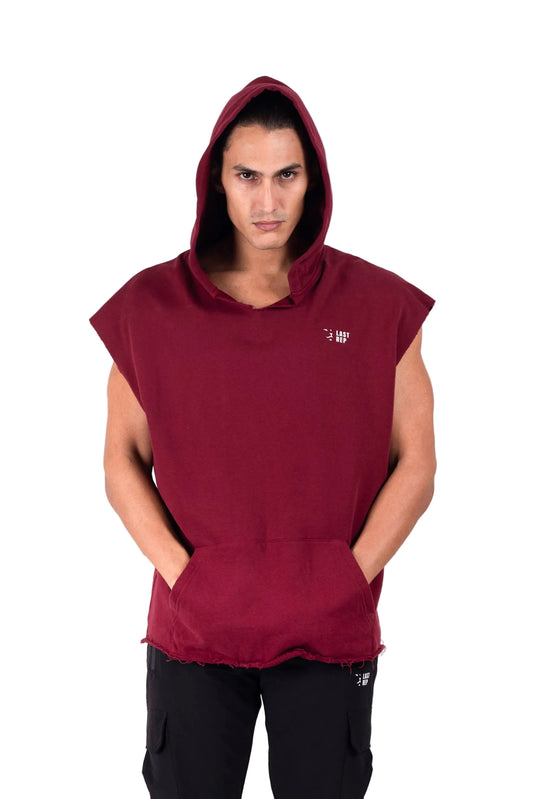 Raw Cut Hoodie Maroon