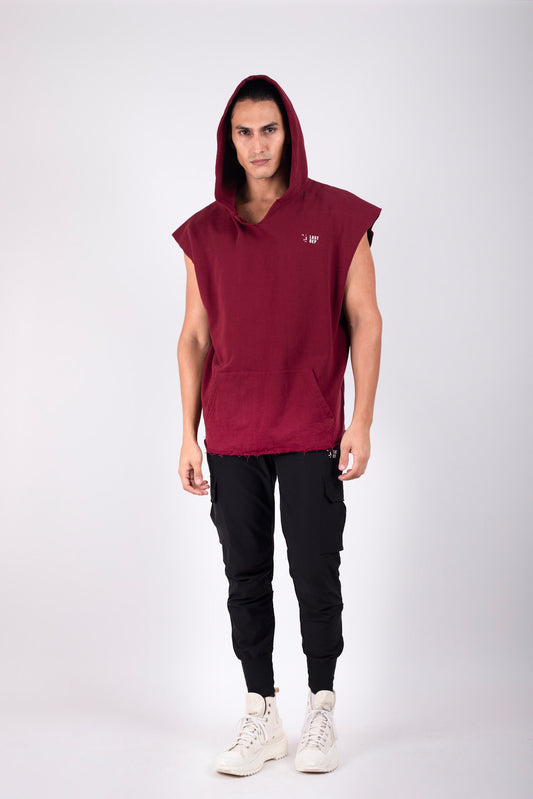 Raw Cut Hoodie Maroon