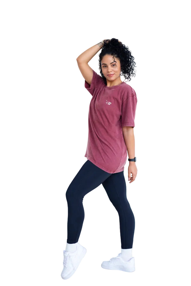 UAE Mark Oversized Women T-Shirt ACID BURGANDY