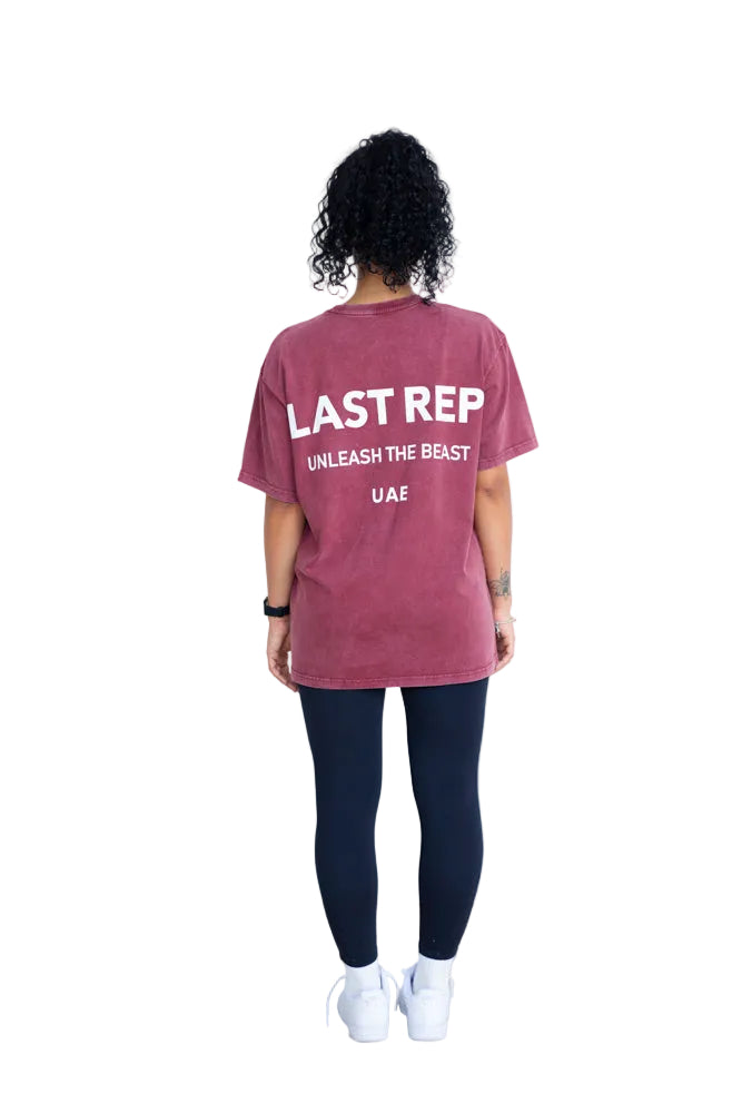 UAE Mark Oversized Women T-Shirt ACID BURGANDY