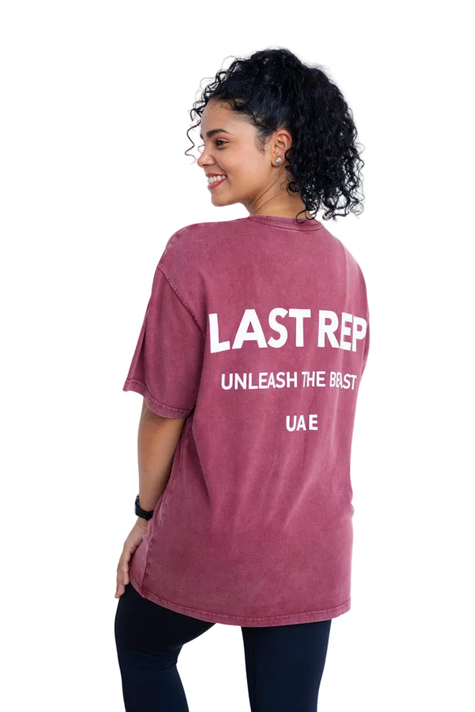UAE Mark Oversized Women T-Shirt ACID BURGANDY