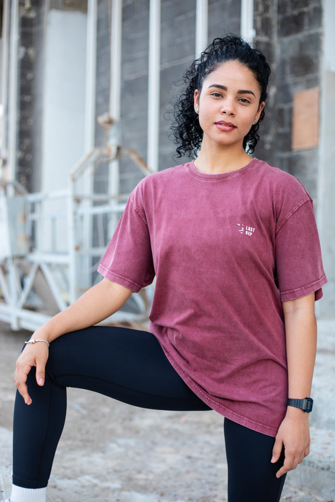 UAE Mark Oversized Women T-Shirt ACID BURGANDY