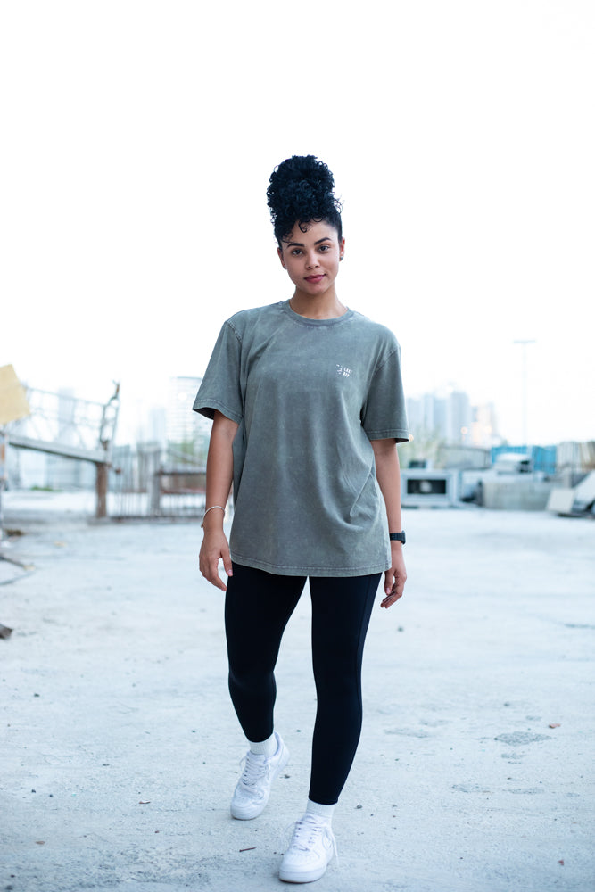 UAE Mark Oversized Women T-Shirt Acid Taupe